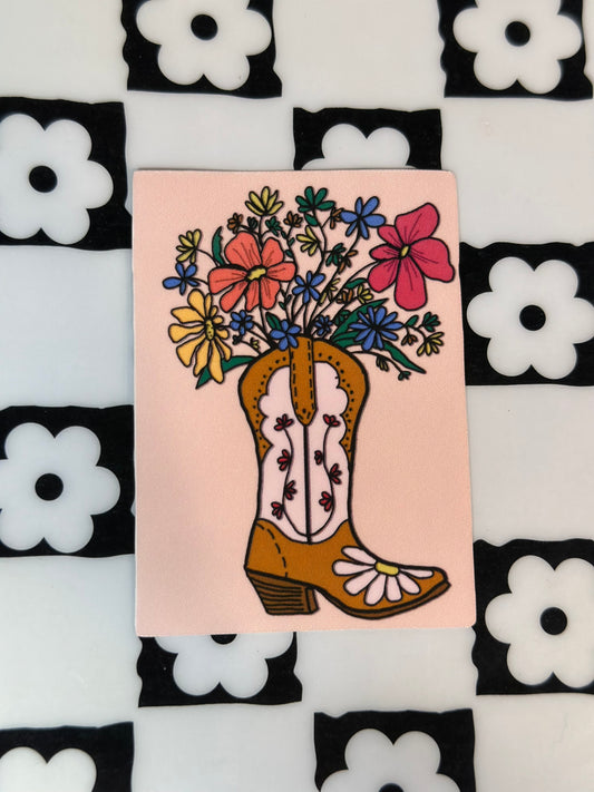 Cowgirl Boot Vinyl Sticker